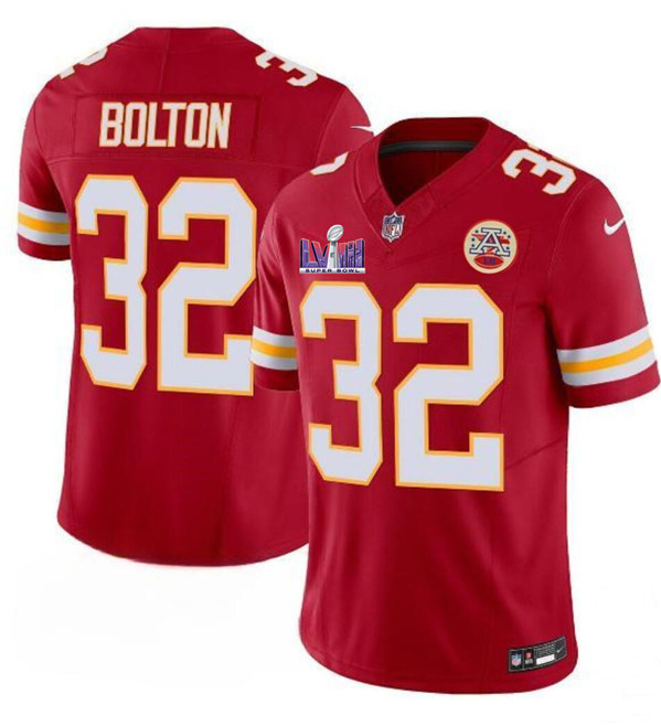 Men’s Kansas City Chiefs #32 Nick Bolton Red F.U.S.E. Super Bowl LVIII Patch Vapor Untouchable Limited Football Stitched Jersey