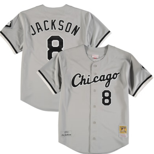 Men's Chicago White Sox #8 Bo Jackson 1993 Authentic Throwback Grey Jersey