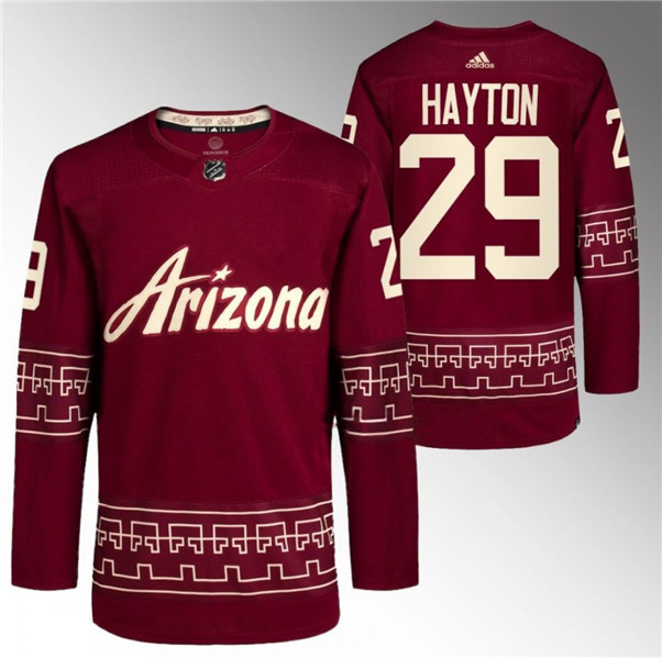 Men's Arizona Coyotes #29 Barrett Hayton Garnet Alternate Pro Jersey