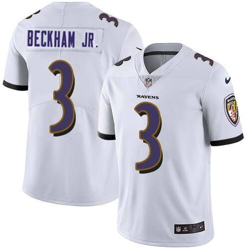 Men's Baltimore Ravens #3 Odell Beckham Jr White Vapor Untouchable Limited Jersey