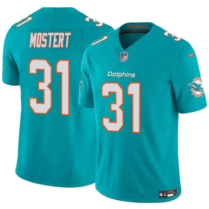 Men's Miami Dolphins #31 Raheem Mostert Aqua 2023 F.U.S.E Vapor Limited Football Stitched Jersey