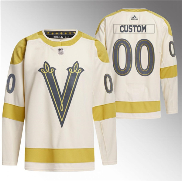 Men's Vegas Golden Knights Active Player Custom Cream 2024 Winter Classic Breakaway Stitched Jersey