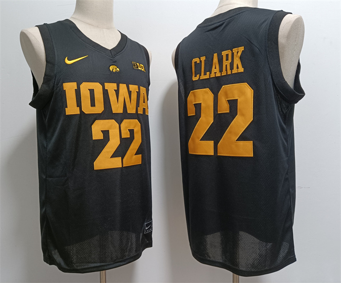 Men's Iowa Hawkeyes #22 Caitlin Clark Black College Stitched Basketball Jersey