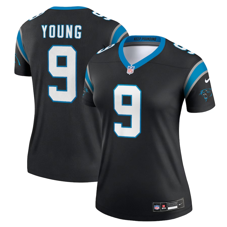 Women's Carolina Panthers #9 Bryce Young Black Nike Legend Football Stitched Jersey