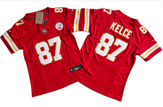 Women's Kansas City Chiefs #87 Travis Kelce Red 2023 F.U.S.E. Vapor Untouchable Limited Football Stitched Jersey(Run Small)