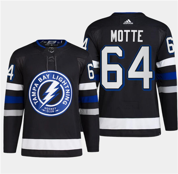 Men's Tampa Bay Lightning #64 Tyler Motte Black 2024 Stadium Series Stitched Jersey