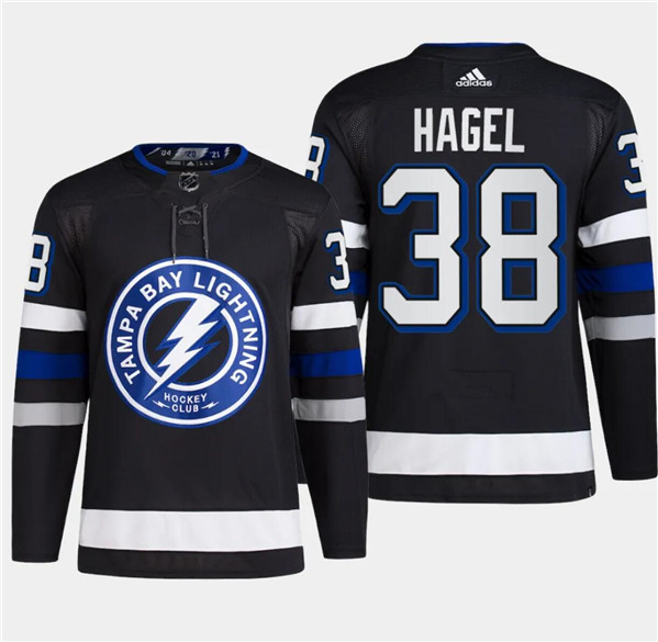 Men's Tampa Bay Lightning #38 Brandon Hagel Black 2024 Stadium Series Stitched Jersey