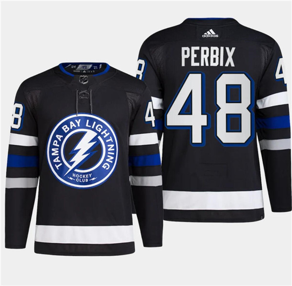 Men's Tampa Bay Lightning #48 Nick Perbix Black 2024 Stadium Series Stitched Jersey