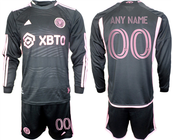 Men's Inter Miami CF Custom 2023-24 Black Away Soccer Jersey Suit