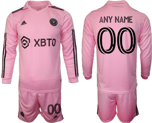 Men's Inter Miami CF Custom 2023-24 Pink Home Soccer Jersey Suit