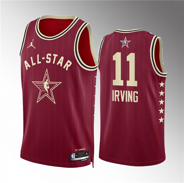 Men's 2024 All-Star #11 Kyrie Irving Crimson Stitched Basketball Jersey