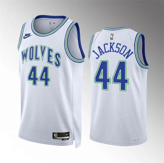 Men's Minnesota Timberwolves #44 Justin Jackson White 2023-24 Classic Edition Stitched Jersey