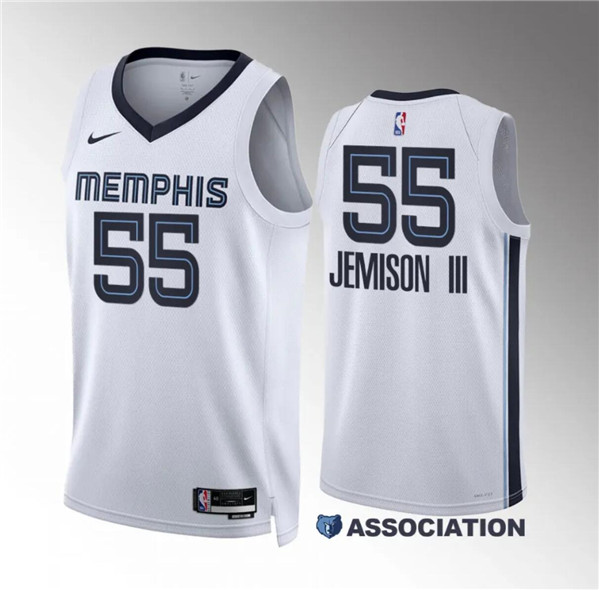 Men's Memphis Grizzlies #55 Trey Jemison Iii White Association Edition Stitched Jersey