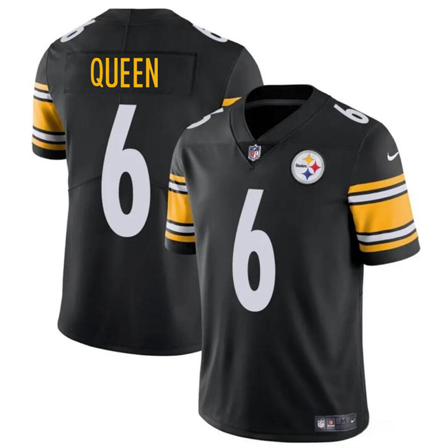 Men's Pittsburgh Steelers #6 Patrick Queen Black Vapor Untouchable Limited Football Stitched Jersey