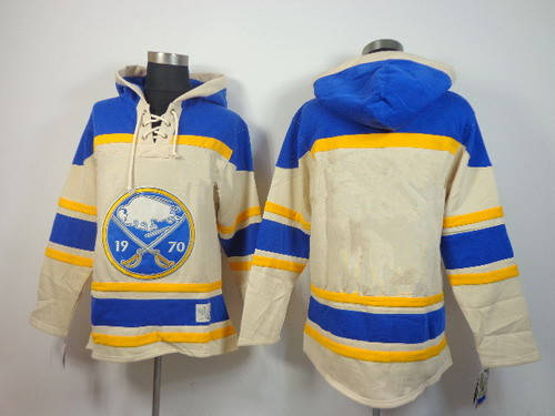 Men's Old Time Hockey Buffalo Sabres Blank Cream Hoodie