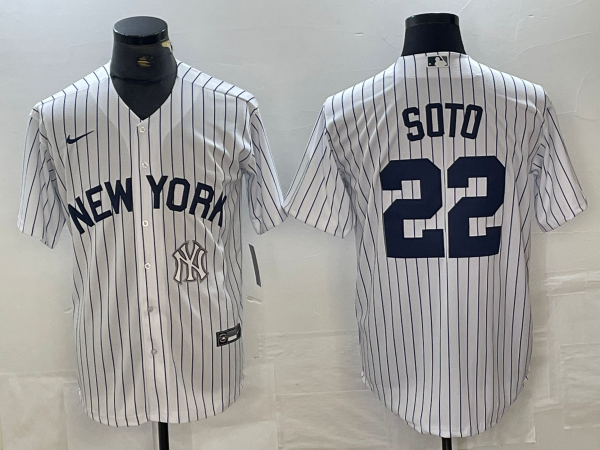 Men's New York Yankees #22 Juan Soto White 2024 Cool Base Stitched Jersey