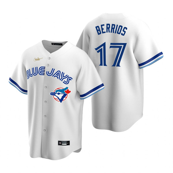 Men's Toronto Blue Jays #17 Jose Berrios Nike White Cooperstown Collection Jersey