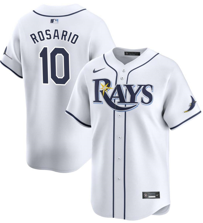 Men's Tampa Bay Rays #10 Amed Rosario White Home Limited Stitched Baseball Jersey