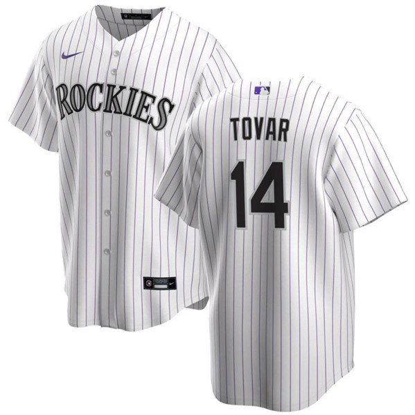 Men's Colorado Rockies #14 Ezequiel Tovar White Cool Base Stitched Baseball Jersey