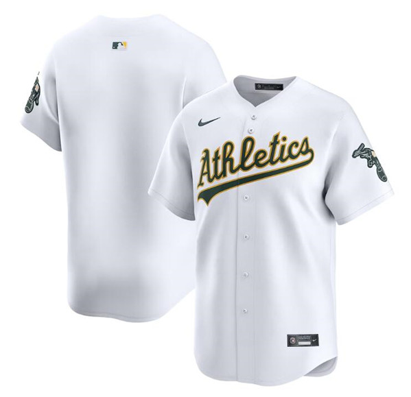 Men's Oakland Athletics Blank White Home Limited Stitched Jersey