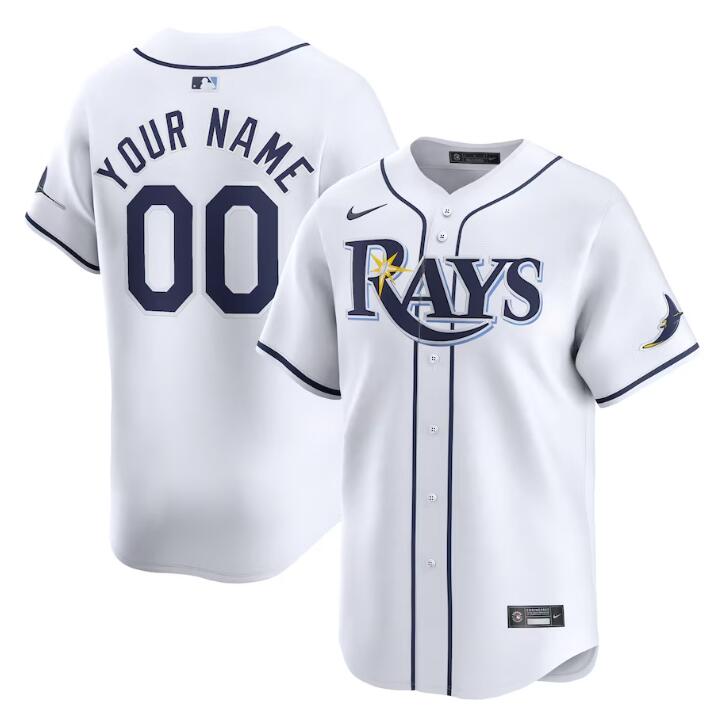 Men's Tampa Bay Rays Active Player Custom White Home Limited Stitched Baseball Jersey