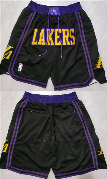 Men's Los Angeles Lakers Black Shorts (Run Small)