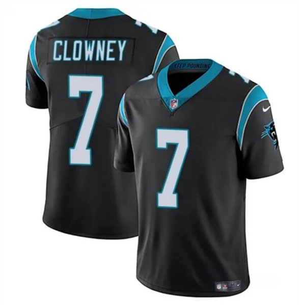 Men's Carolina Panthers #7 Jadeveon Clowney Black Vapor Limited Football Stitched Jersey