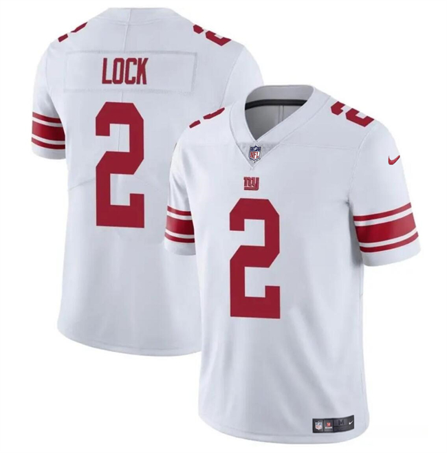 Men's New York Giants #2 Drew Lock White Vapor Untouchable Limited Football Stitched Jersey