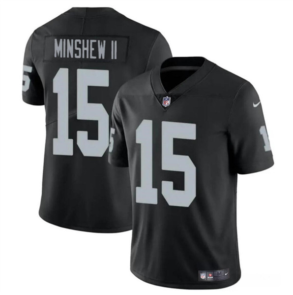 Men's Las Vegas Raiders #15 Gardner Minshew II Black Vapor Football Stitched Jersey