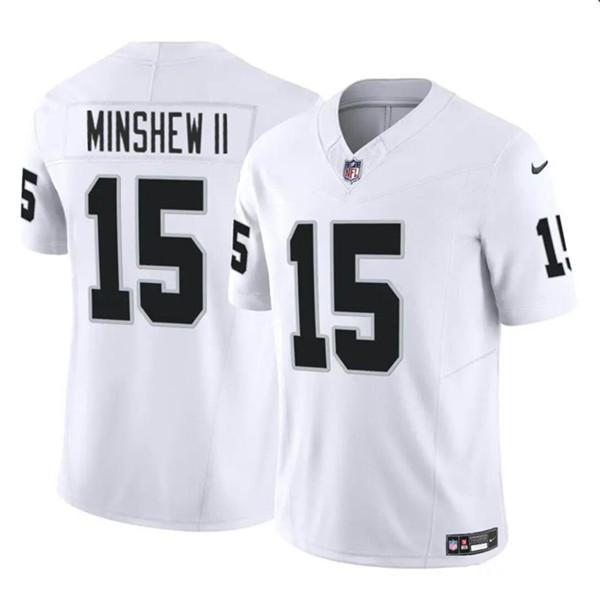 Men's Las Vegas Raiders #15 Gardner Minshew II White 2024 F.U.S.E. Football Stitched Jersey