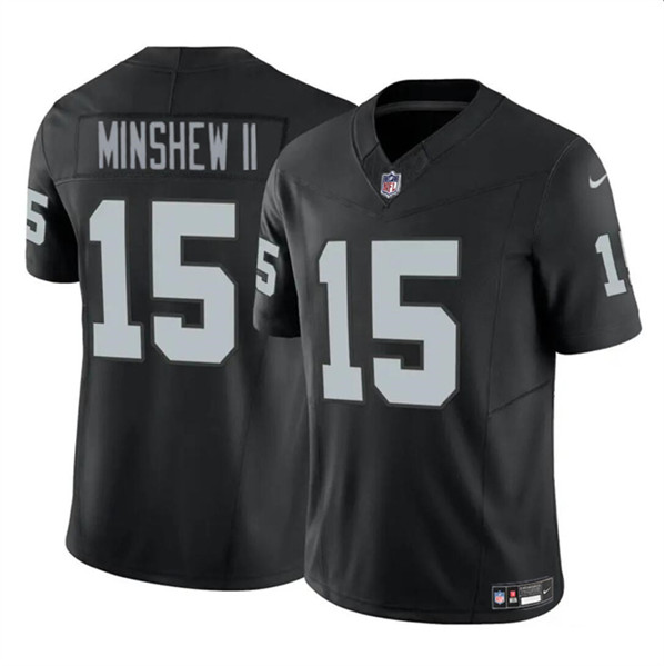 Men's Las Vegas Raiders #15 Gardner Minshew II Black 2024 F.U.S.E. Football Stitched Jersey