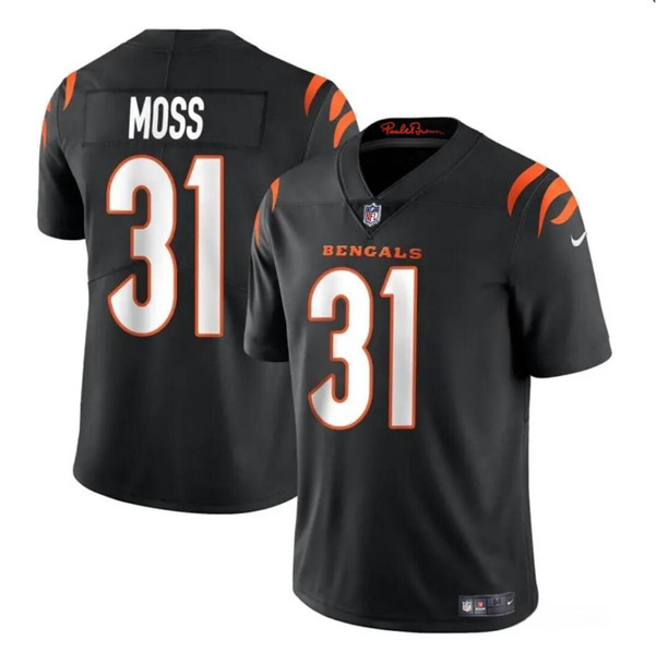 Men's Cincinnati Bengals #31 Zack Moss Black Vapor Untouchable Limited Stitched Jersey