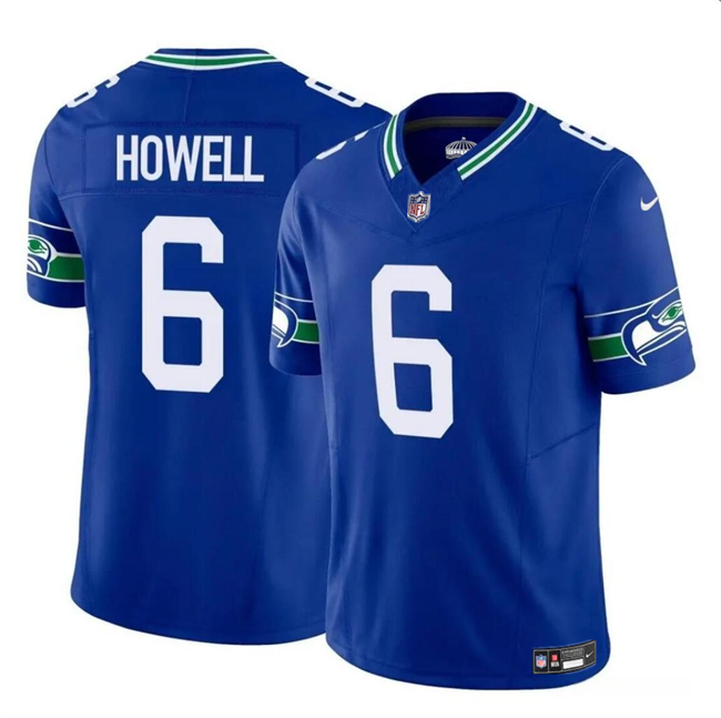 Men's Seattle Seahawks #6 Sam Howell Royal 2023 F.U.S.E. Vapor Throwback Limited Football Stitched Jersey