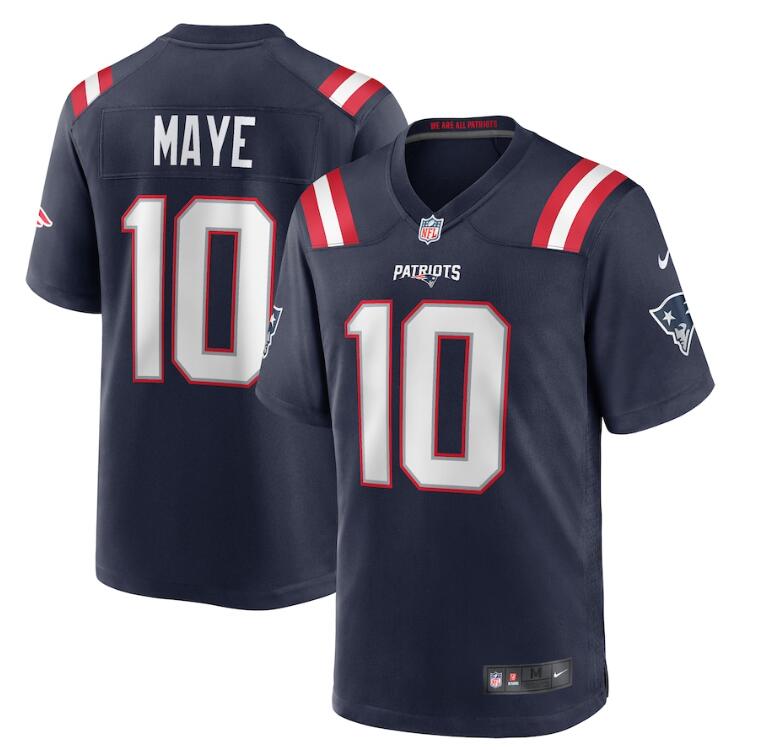 Mens New England Patriots #10 Drake Maye Nike Navy Vapor Untouchable Limited Jersey