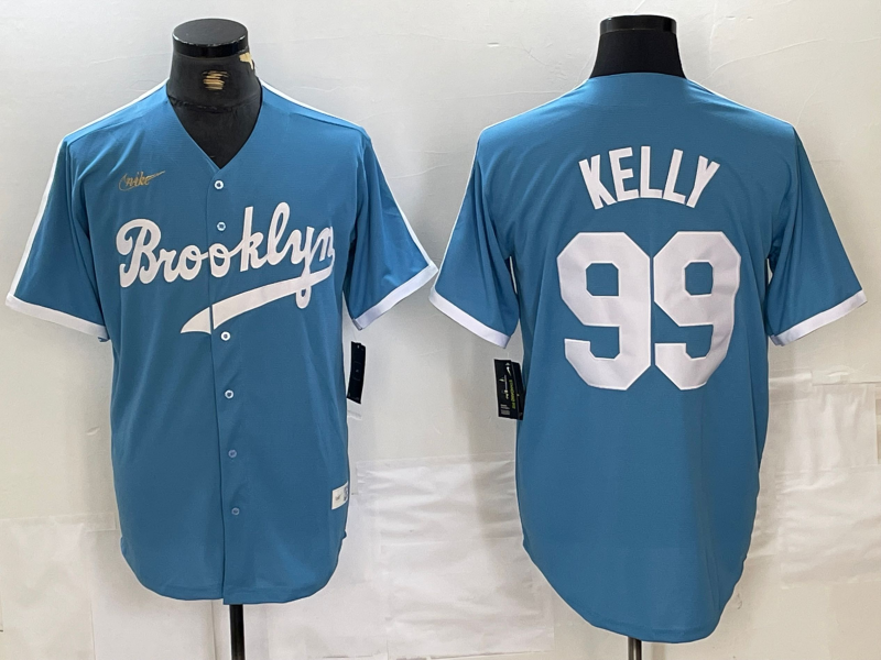 Men's Brooklyn Dodgers #99 Joe Kelly Light Blue Cooperstown Collection Cool Base Jersey