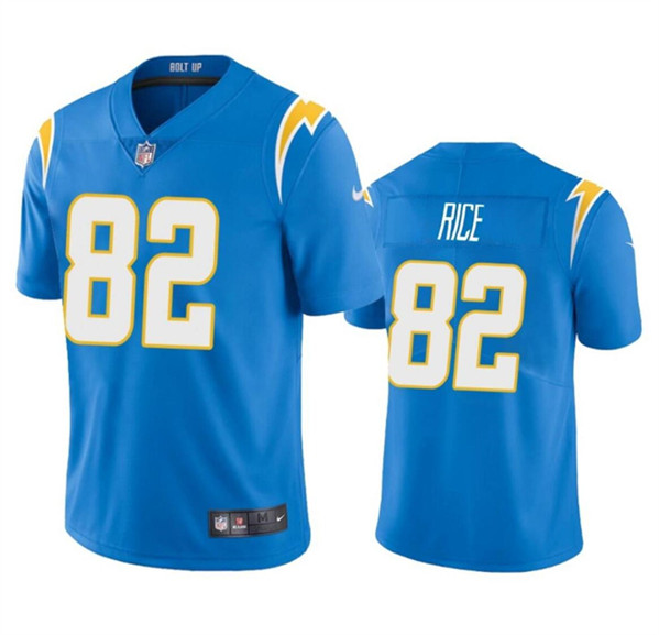 Men's Los Angeles Chargers #82 Brenden Rice Light Blue 2024 Draft Vapor Limited Football Stitched Jersey