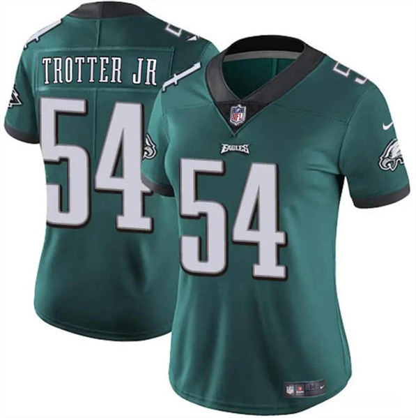 Women's Philadelphia Eagles #54 Jeremiah Trotter Jr Green 2024 Draft Vapor Untouchable Limited Football Stitched Jersey(Run Small)