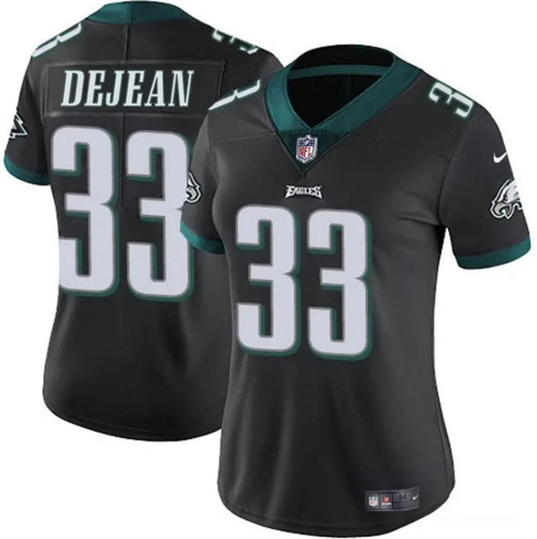 Women's Philadelphia Eagles #33 Cooper DeJean Black 2024 Draft Vapor Untouchable Limited Football Stitched Jersey(Run Small)