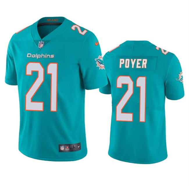 Men's Miami Dolphins #21 Jordan Poyer Aqua Vapor Limited Football Stitched Jersey