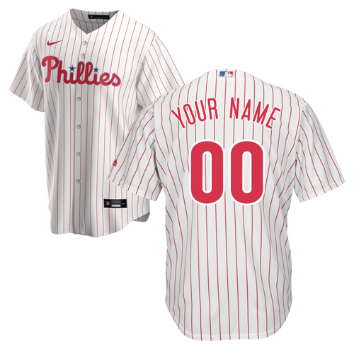 Youth Philadelphia Phillies Replica Personalized Replica White Cool Base Embroidered Baseball Jersey