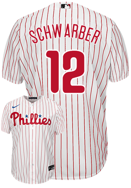 Youth Philadelphia Phillies #12 Kyle Schwarber Replica White Cool Base Embroidered Baseball Jersey