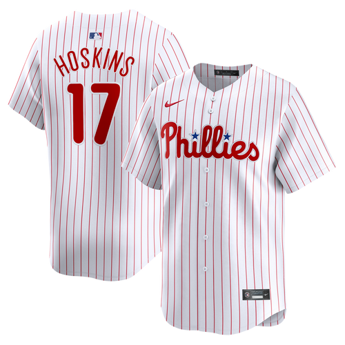 Men's Philadelphia Phillies #17 Rhys Hoskins White Home Limited Stitched Jersey