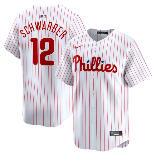 Men's Philadelphia Phillies #12 Kyle Schwarber White Home Limited Stitched Jersey