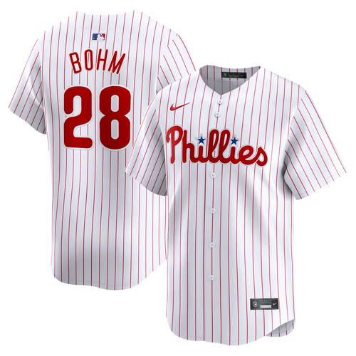 Men's Philadelphia Phillies #28 Alec Bohm White Home Limited Stitched Jersey