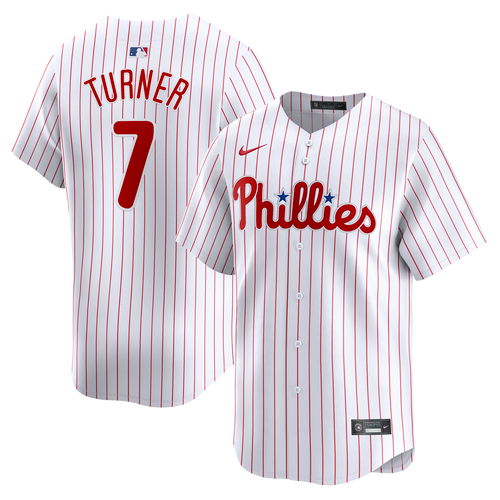 Men's Philadelphia Phillies #7 Trea Turner White Home Limited Stitched Jersey