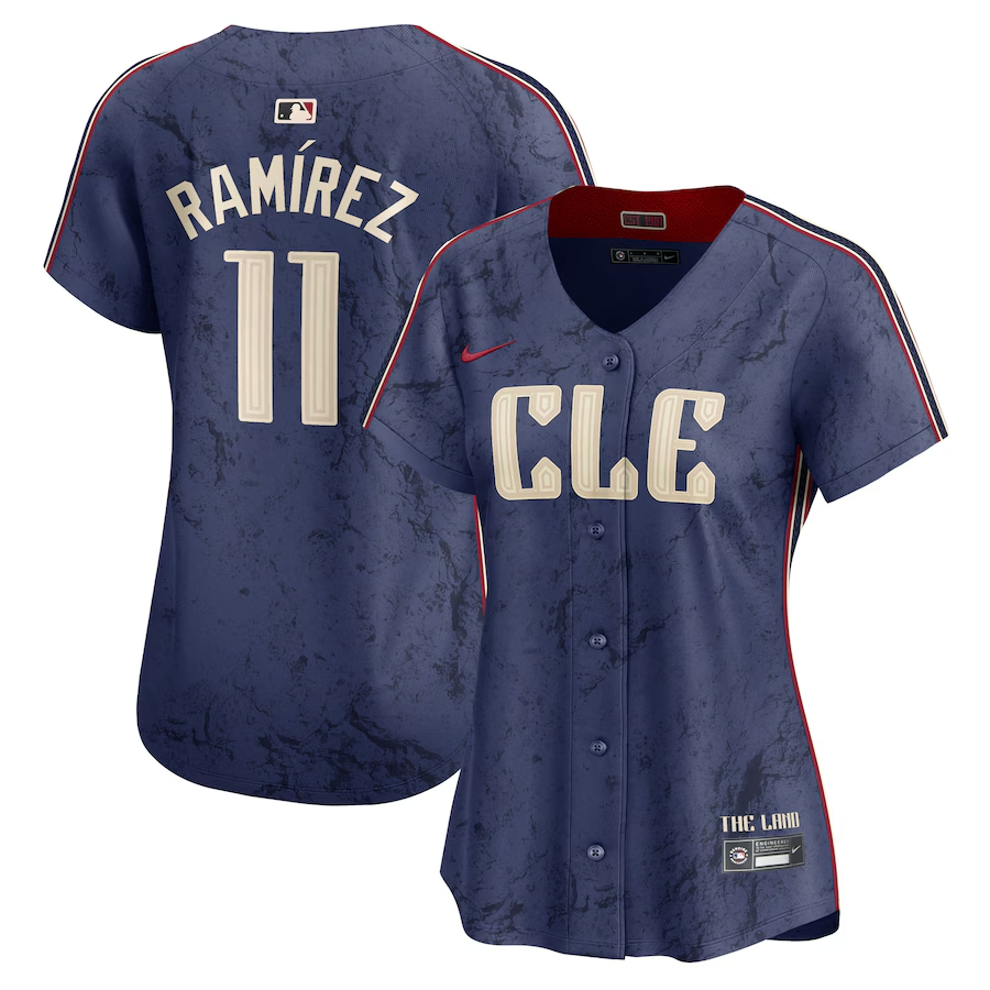 Women's Cleveland Guardians #11 José Ramírez Nike Navy 2024 City Connect Limited Jersey