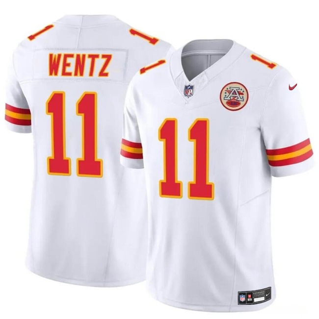 Men’s Kansas City Chiefs #11 Carson Wentz White 2023 F.U.S.E Vapor Untouchable Limited Football Stitched Jersey