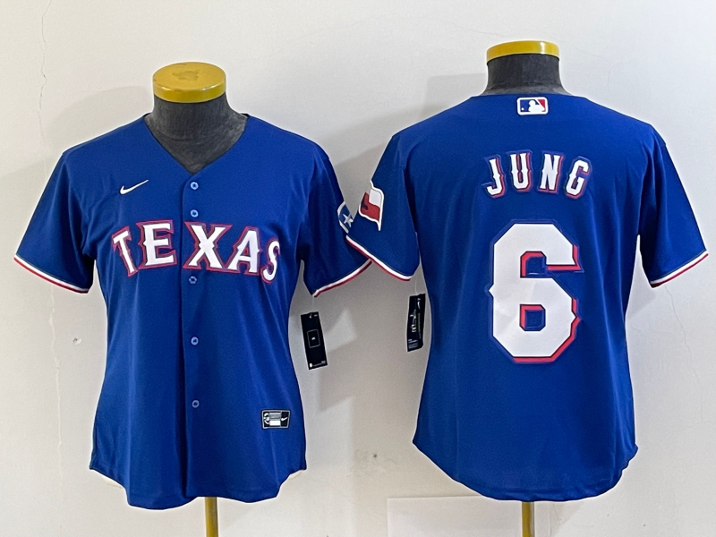 Women's Texas Rangers #6 Josh Jung Blue Stitched MLB Cool Base Nike Jersey