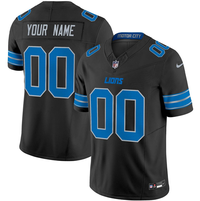 Men's Detroit Lions Active Player Custom Black 2024 F.U.S.E. 2nd Alternate Vapor Limited Football Stitched Jersey