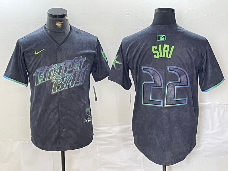 Men's Tampa Bay Rays #22 Jose Siri Charcoal 2024 City Connect Limited Stitched Jersey